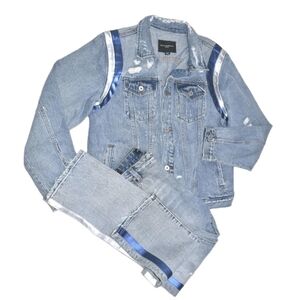 Cult Of Individuality NY Mens Jeans Set Suit Rocker Slim Jacket XXLPant 40x33